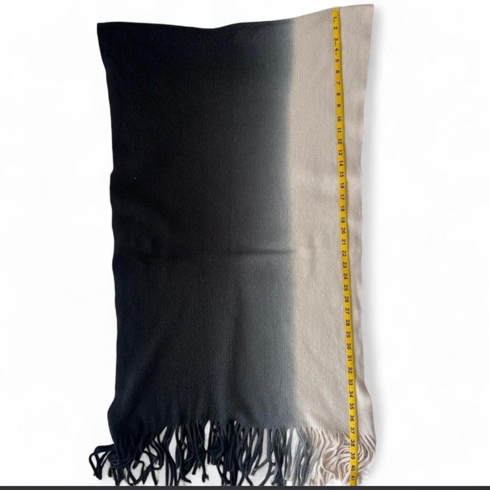 Cozy Long Black Grey Knit Scarf